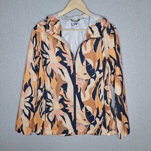 💙 Liv Hooded Rain Jacket Zipper Pockets Size M Outdoors Preppy Comfy Chic